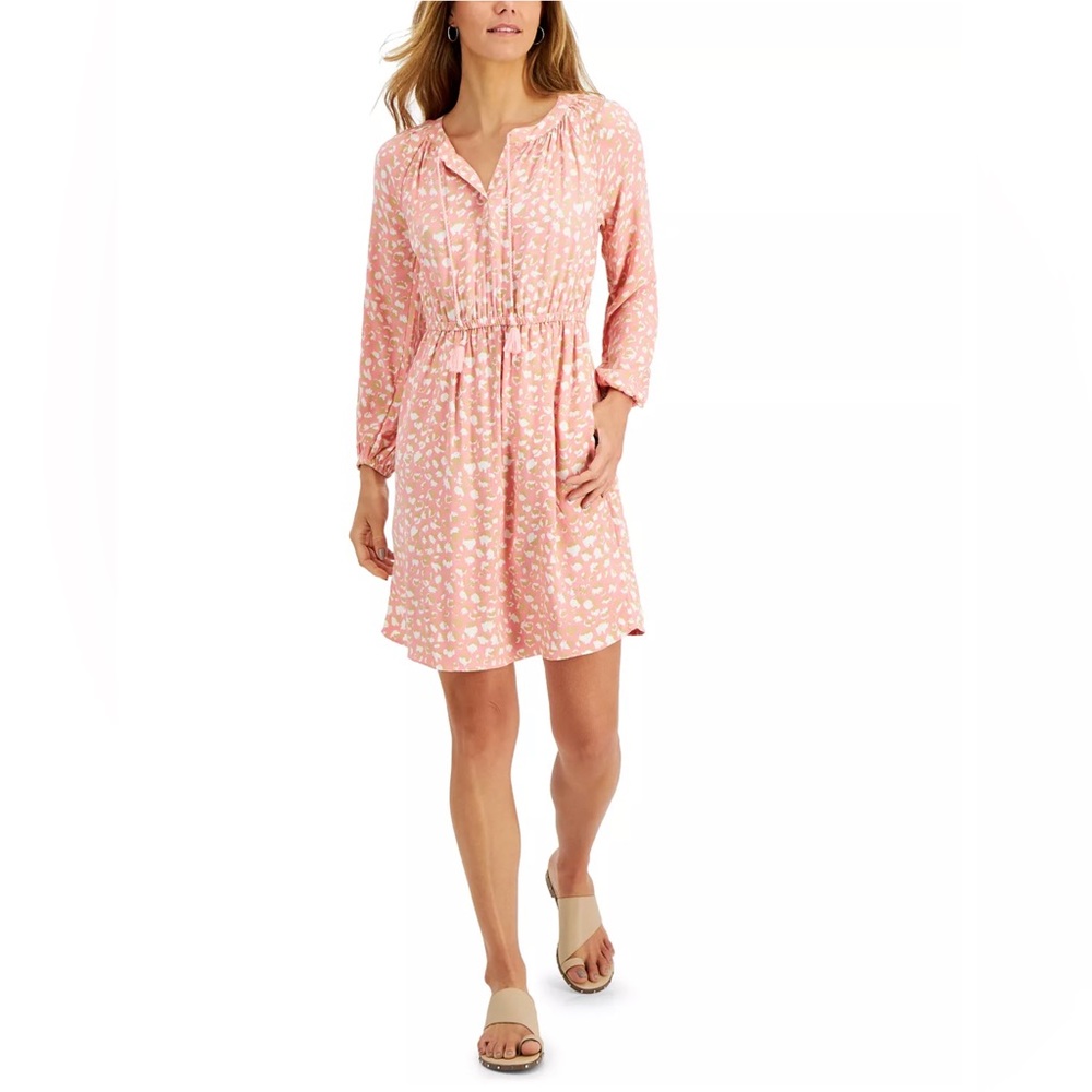 STYLE & CO Petite Animal-Print Shirt Dress Size PP/ 2 Petite NWT